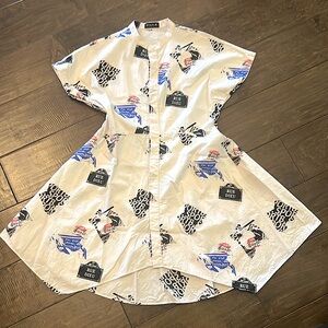 Agnes B. Summer cotton fit & flare kerchief Dress